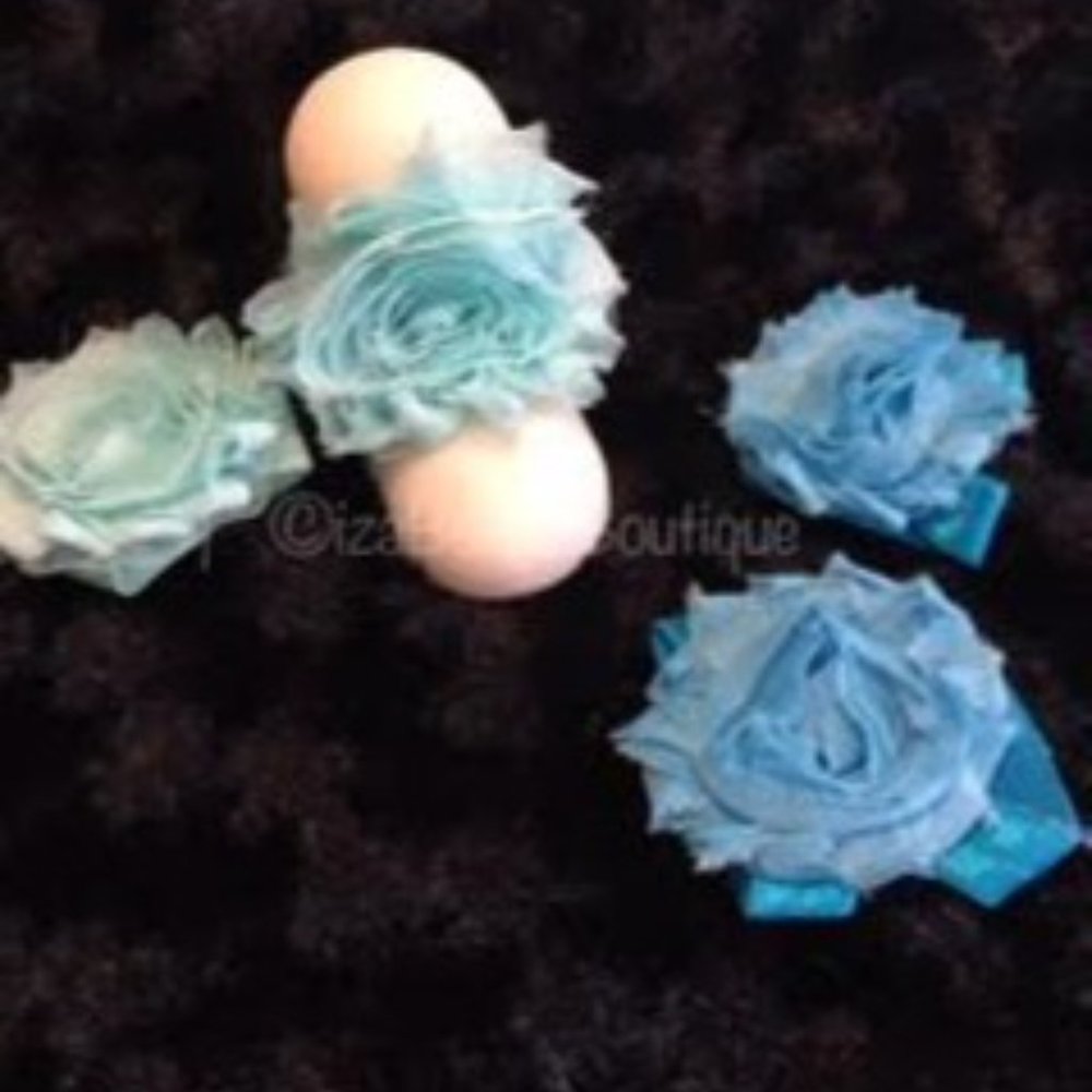 Mint Shabby Barefoot Sandals  Handmade BS448  NWT Boutique - Picture 2 of 3